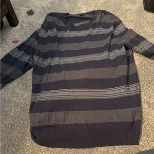 Banana Republic Men's Striped Crewneck Sweater - Navy and Gray